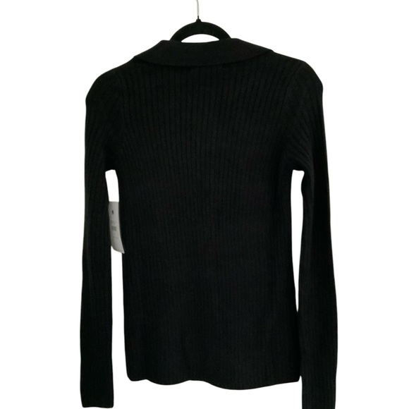 Spiritual Gangster Aster Rib Snap Front Cardigan Sz Small Wool Blain Black - Picture 2 of 5